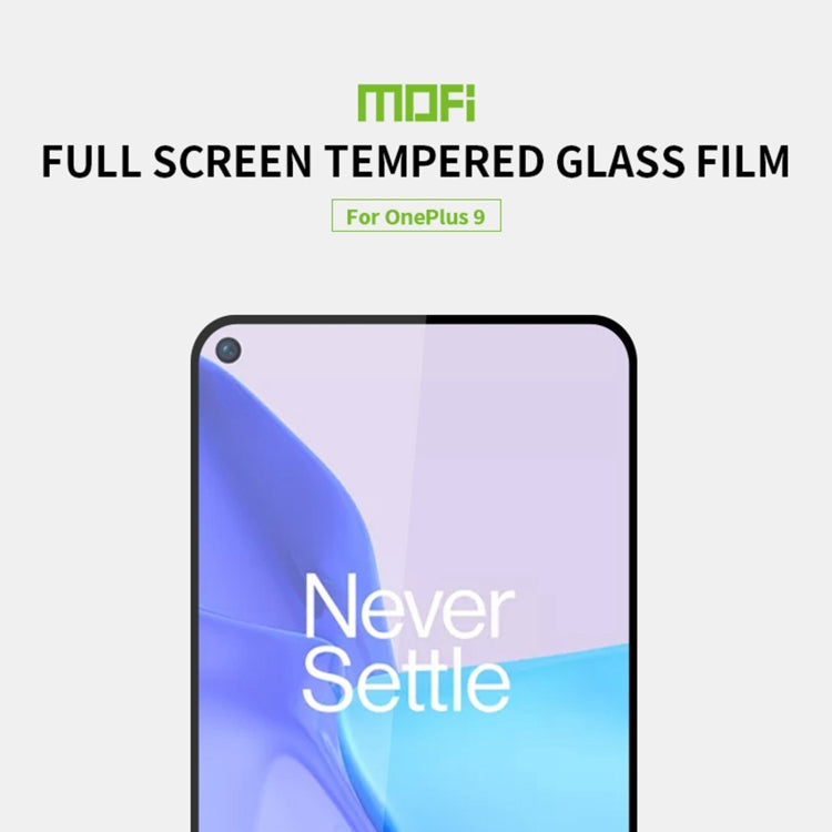 For OnePlus 9 / 9R MOFI 9H 2.5D Full Screen Tempered Glass Film(Black) - OnePlus Tempered Glass by MOFI | Online Shopping UK | buy2fix