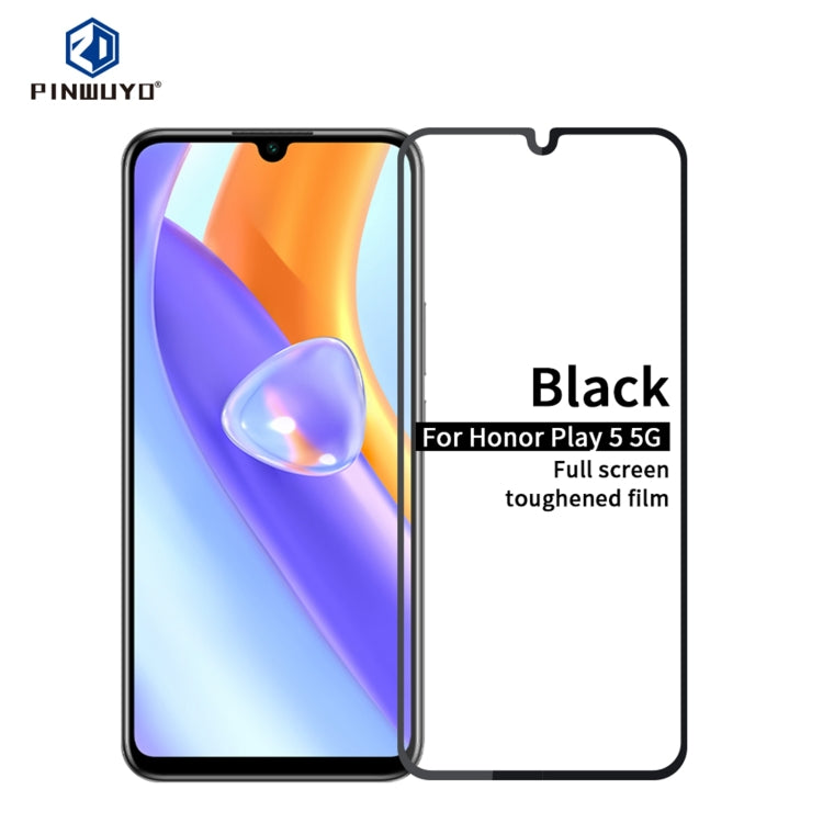 For Honor Play5 5G PINWUYO 9H 2.5D Full Screen Tempered Glass Film(Black) - Honor Tempered Glass by PINWUYO | Online Shopping UK | buy2fix