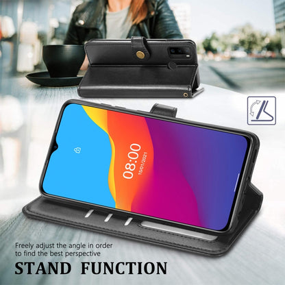 For Blackview A70 Solid Color Leather Buckle Phone Case with Lanyard & Photo Frame & Card Slot & Wallet & Stand Function(Black) - More Brand by buy2fix | Online Shopping UK | buy2fix