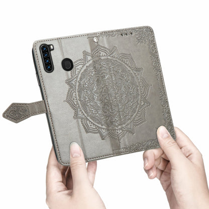 For Blackview A80 Pro Mandala Flower Embossed Horizontal Flip Leather Case with Holder & Three Card Slots & Wallet & Lanyard(Grey) - More Brand by buy2fix | Online Shopping UK | buy2fix
