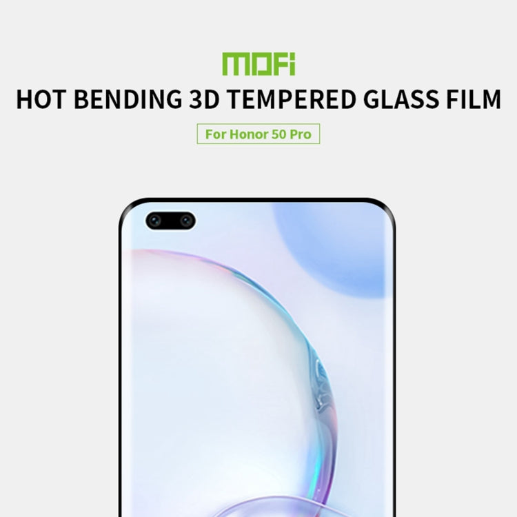 For Honor 50 Pro MOFI 9H 3D Explosion-Proof Hot Bending Full Screen Tempered Glass Film(Black) - Honor Tempered Glass by MOFI | Online Shopping UK | buy2fix