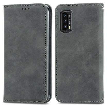 For Blackview A90 Retro Skin Feel Business Magnetic Horizontal Flip Leather Case with Holder & Card Slots & Wallet & Photo Frame(Gray) - More Brand by buy2fix | Online Shopping UK | buy2fix