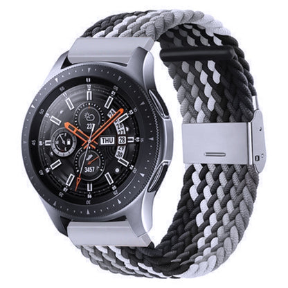 For Samsung Galaxy Watch 4 / Watch 5 20mm Nylon Braided Metal Buckle Watch Band(Z Black Gray) - Watch Bands by buy2fix | Online Shopping UK | buy2fix