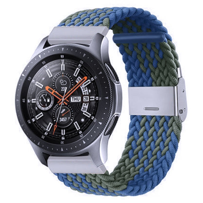 For Samsung Galaxy Watch 4 / Watch 5 20mm Nylon Braided Metal Buckle Watch Band(Z Blue Green) - Watch Bands by buy2fix | Online Shopping UK | buy2fix