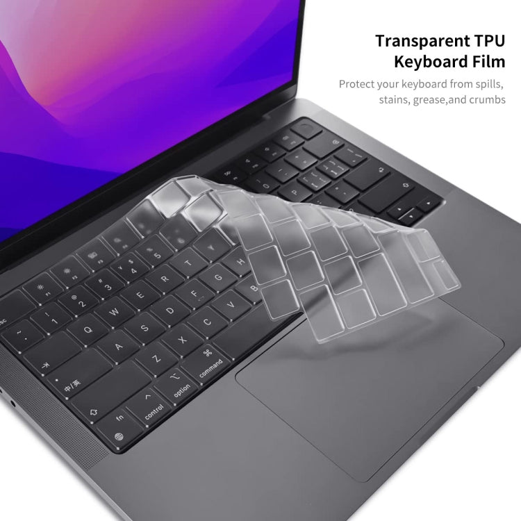 ENKAY Hat-Prince 3 in 1 Matte Laptop Protective Case + TPU Keyboard Film + Anti-dust Plugs Set for MacBook Pro 16.2 inch A2485 2021/A2880 2023, Version:EU Version(Dark Blue) - MacBook Pro Cases by ENKAY | Online Shopping UK | buy2fix