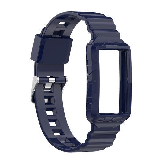 For Fitbit Charge 5 Silicone One Body Armor Watch Band(Navy Blue) - Watch Bands by buy2fix | Online Shopping UK | buy2fix