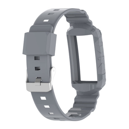 For Fitbit Charge 5 Silicone One Body Armor Watch Band(Gray) - Watch Bands by buy2fix | Online Shopping UK | buy2fix