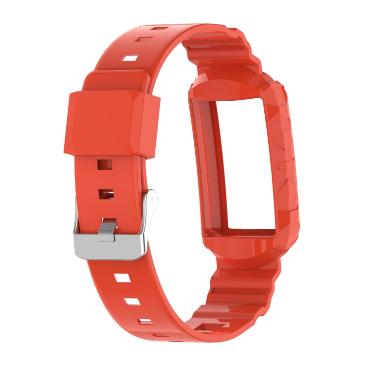 For Fitbit Charge 3 SE Silicone One Body Armor Watch Band(Orange) - Watch Bands by buy2fix | Online Shopping UK | buy2fix