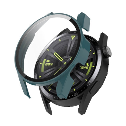 For Huawe Watch GT 3 46mm Shockproof PC Case with Tempered Glass Film(Green) - Watch Cases by buy2fix | Online Shopping UK | buy2fix