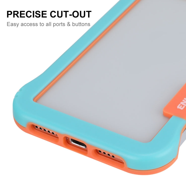 For iPhone 12 Pro Max ENKAY Frameless Hollow Shockproof PC Case(Blue) - iPhone 12 Pro Max Cases by ENKAY | Online Shopping UK | buy2fix