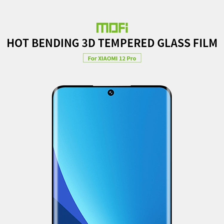 For Xiaomi 12 Pro MOFI 9H 3D Explosion-proof Hot Bending Tempered Glass Full Film(Black) -  by MOFI | Online Shopping UK | buy2fix