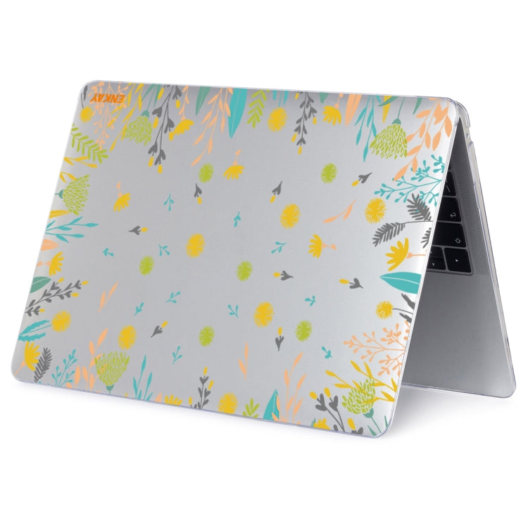 ENKAY Flower Series Pattern Laotop Protective Crystal Case For MacBook Pro 13.3 inch A1706 / A1708 / A1989 / A2159(Dandelion) - MacBook Pro Cases by ENKAY | Online Shopping UK | buy2fix