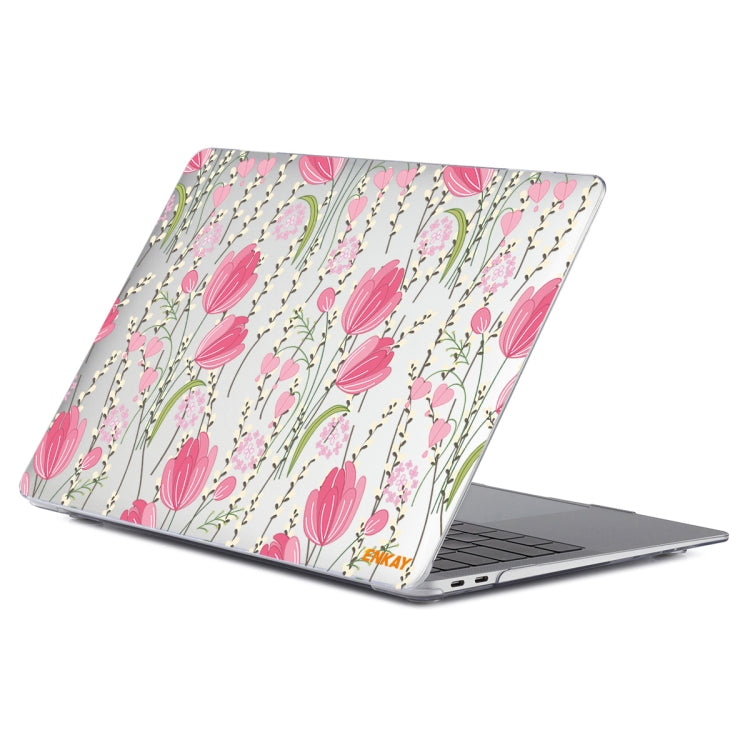 ENKAY Flower Series Pattern Laotop Protective Crystal Case For MacBook Pro 14.2 inch A2442 (2021)(Tulips) - MacBook Pro Cases by ENKAY | Online Shopping UK | buy2fix