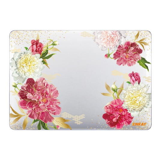 ENKAY Flower Series Pattern Laotop Protective Crystal Case For MacBook Pro 15.4 inch A1707 / A1990(Paeonia) - MacBook Pro Cases by ENKAY | Online Shopping UK | buy2fix