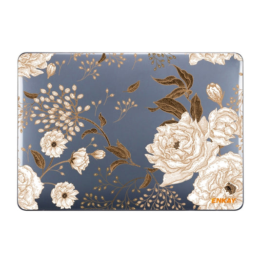 ENKAY Vintage Pattern Series Laotop Protective Crystal Case For MacBook Pro 15.4 inch A1707 / A1990(Golden Peony) - MacBook Pro Cases by ENKAY | Online Shopping UK | buy2fix