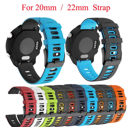 For Samsung Galaxy Watch 46mm 22mm Mixed-Color Silicone Watch Band(Black Blue) - Watch Bands by buy2fix | Online Shopping UK | buy2fix