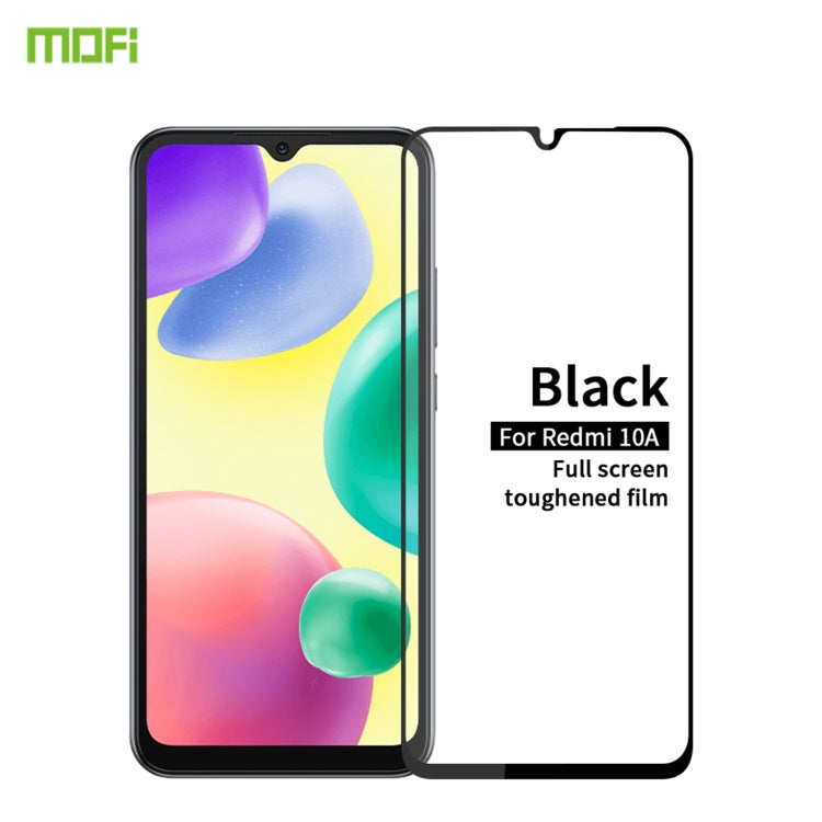 For Xiaomi Redmi 10A MOFI 9H 2.5D Full Screen Tempered Glass Film(Black) -  by MOFI | Online Shopping UK | buy2fix