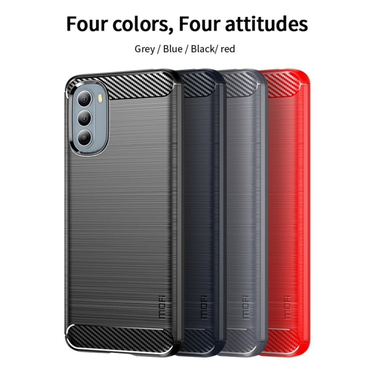 For Motorola Moto G31/G41 MOFI Gentleness Series Brushed Texture Carbon Fiber TPU Phone Case(Black) - Motorola Cases by MOFI | Online Shopping UK | buy2fix