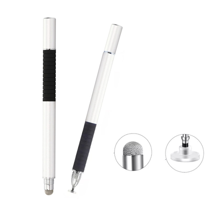 AT-31 Conductive Cloth Head + Precision Sucker Capacitive Pen Head 2-in-1 Handwriting Stylus(Silvery White) - Stylus Pen by buy2fix | Online Shopping UK | buy2fix