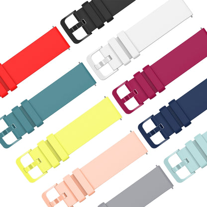 For Amazfit 3 22mm Solid Color Soft Silicone Watch Band(White) - Watch Bands by buy2fix | Online Shopping UK | buy2fix