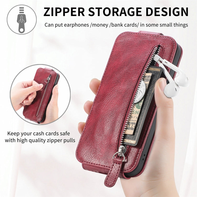 For Xiaomi Redmi Note 13 Pro+ Zipper Wallet Vertical Flip Leather Phone Case(Red) - Note 13 Pro+ Cases by buy2fix | Online Shopping UK | buy2fix