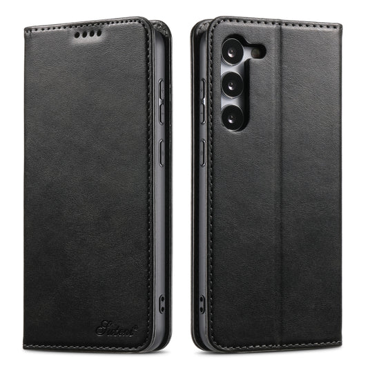 For Samsung Galaxy S23+ 5G Suteni Calf Texture Horizontal Flip Leather Phone Case(Black) - Galaxy S23+ 5G Cases by Suteni | Online Shopping UK | buy2fix