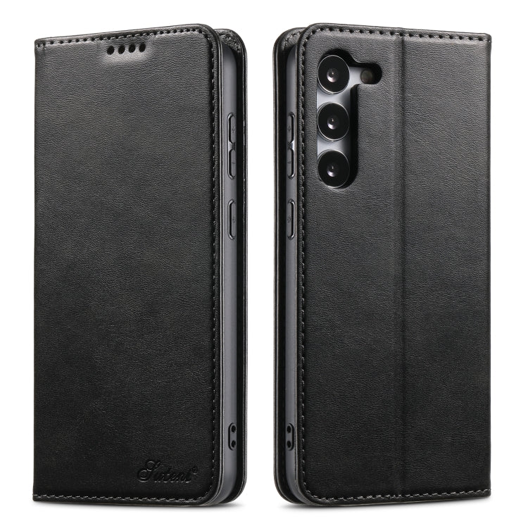 For Samsung Galaxy S24+ 5G Suteni Calf Texture Horizontal Flip Leather Phone Case(Black) - Galaxy S24+ 5G Cases by Suteni | Online Shopping UK | buy2fix