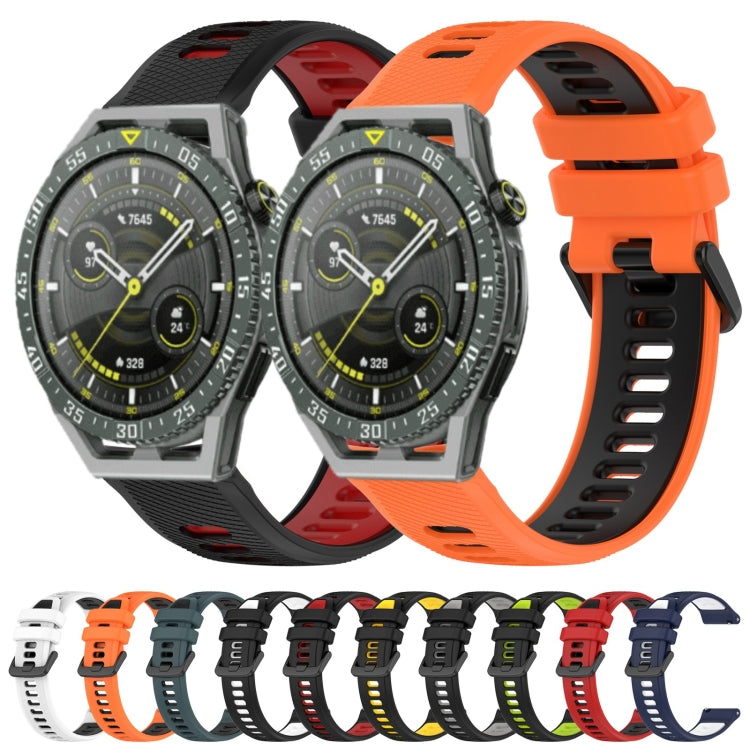 For Honor Watch GS 3i 22mm Sports Two-Color Silicone Watch Band(Orange+Black) - Watch Bands by buy2fix | Online Shopping UK | buy2fix