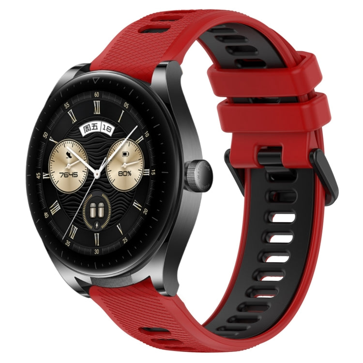 For Huawei Watch Buds 22mm Sports Two-Color Silicone Watch Band(Red+Black) - Watch Bands by buy2fix | Online Shopping UK | buy2fix