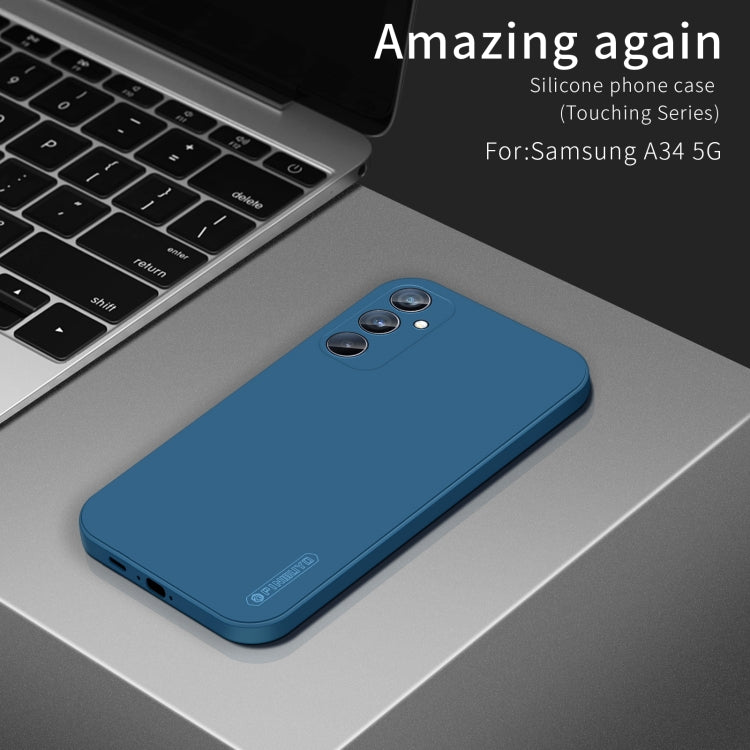 For Samsung Galaxy A35 5G PINWUYO Sense Series Liquid Silicone TPU Phone Case(Blue) - Galaxy Phone Cases by PINWUYO | Online Shopping UK | buy2fix