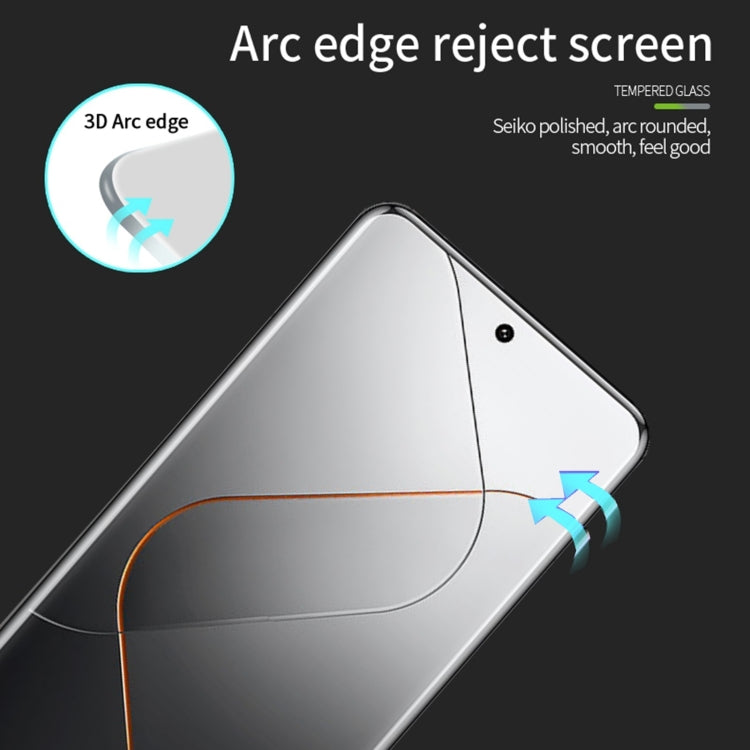 For Xiaomi 14 Pro PINWUYO 9H 3D Hot Bending Tempered Glass Film(Black) - 14 Pro Tempered Glass by PINWUYO | Online Shopping UK | buy2fix