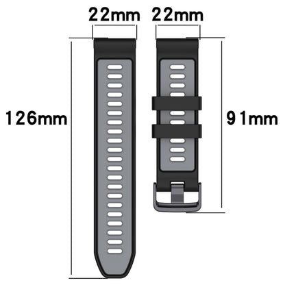 For Garmin Descent G1 Sports Two-Color Silicone Watch Band(Army Green+Black) - Watch Bands by buy2fix | Online Shopping UK | buy2fix