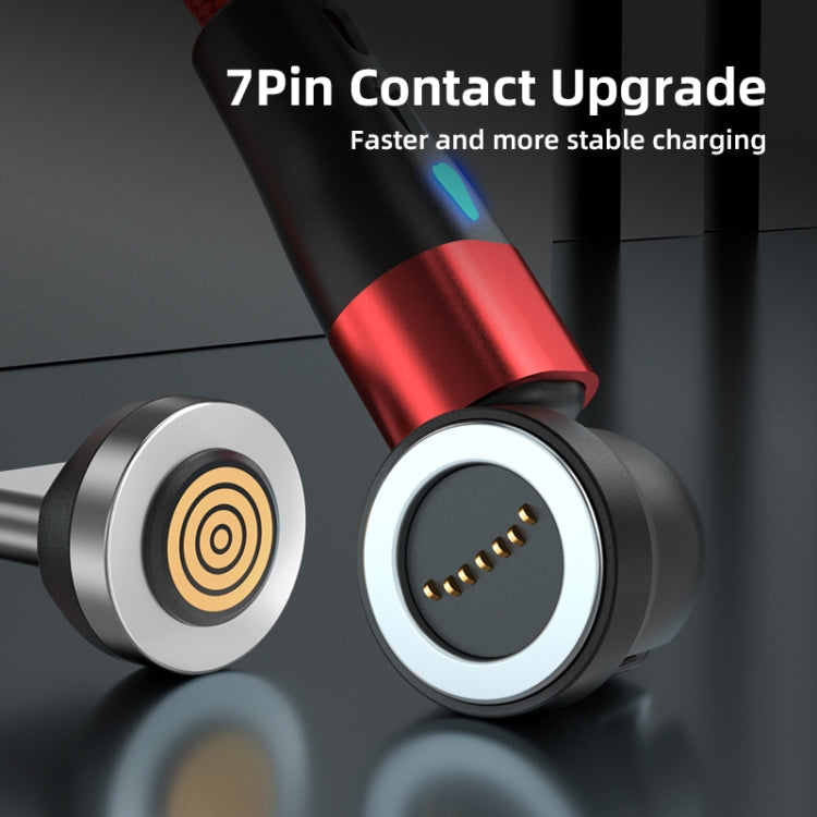 ENKAY 3 in 1 3A USB to Type-C / 8 Pin / Micro USB Magnetic 540 Degrees Rotating Fast Charging Cable, Length:2m(Red) - Charging Cable & Head by ENKAY | Online Shopping UK | buy2fix