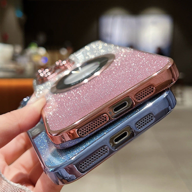 For iPhone 16 Gradient Glitter Electroplating MagSafe TPU Phone Case(Silver) - iPhone 16 Cases by buy2fix | Online Shopping UK | buy2fix