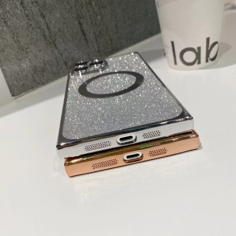 For iPhone 12 Pro Square Gradient Magsafe Electroplating TPU Phone Case(Gold) - iPhone 12 / 12 Pro Cases by buy2fix | Online Shopping UK | buy2fix