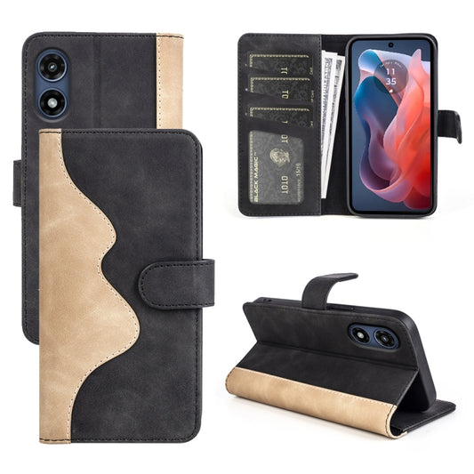 For Motorola Moto G Play 2024 Stitching Horizontal Flip Leather Phone Case(Black) - Motorola Cases by buy2fix | Online Shopping UK | buy2fix