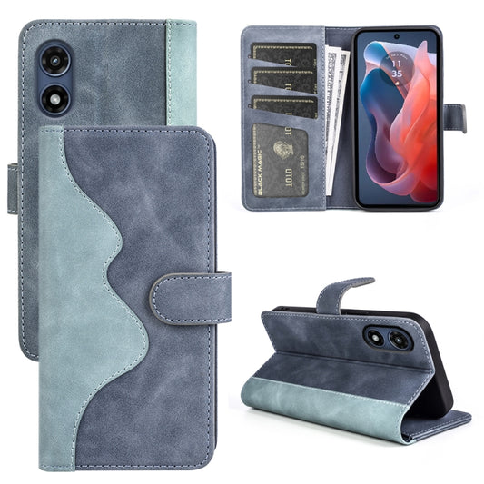 For Motorola Moto G Play 2024 Stitching Horizontal Flip Leather Phone Case(Blue) - Motorola Cases by buy2fix | Online Shopping UK | buy2fix