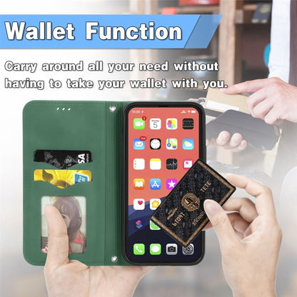 For iPhone 16 Pro Retro Skin Feel Magnetic Flip Leather Phone Case(Green) - iPhone 16 Pro Cases by buy2fix | Online Shopping UK | buy2fix