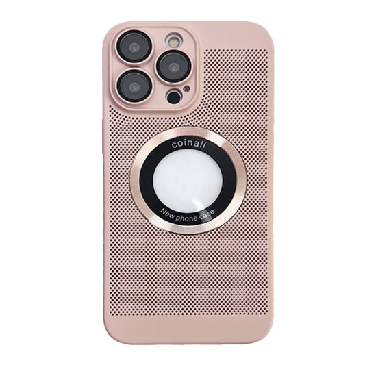 For iPhone 12 Pro Max Cooling MagSafe Magnifier Phone Case(Pink) - iPhone 12 Pro Max Cases by buy2fix | Online Shopping UK | buy2fix