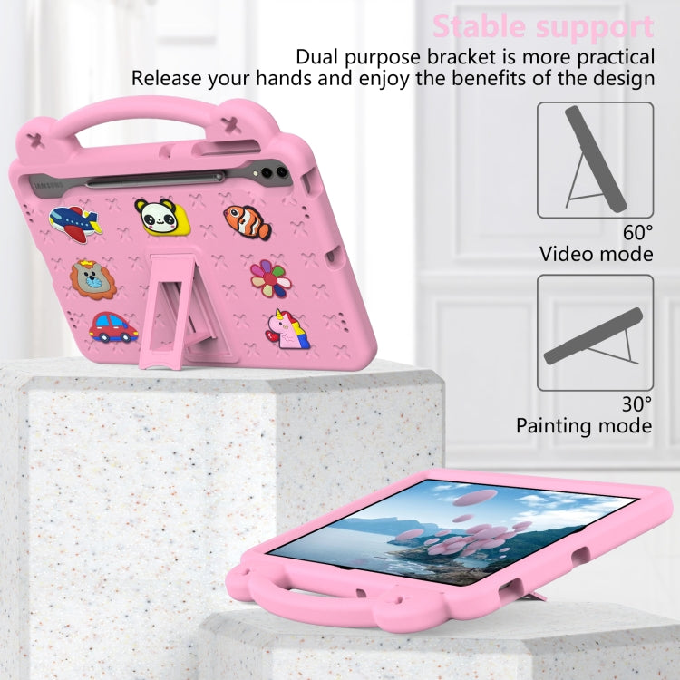 For Samsung Galaxy Tab S9 FE+ 12.4 X610N Handle Kickstand Children EVA Shockproof Tablet Case(Pink) - Galaxy Tab S9 FE+ by buy2fix | Online Shopping UK | buy2fix