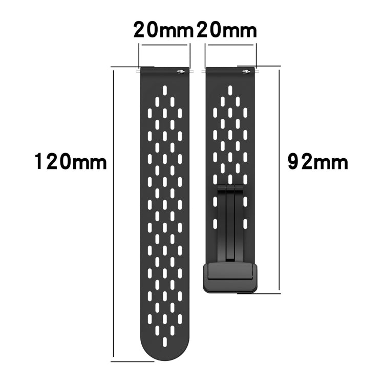For Amazfit GTR Mini 20mm Folding Magnetic Clasp Silicone Watch Band(Space Ash) - Watch Bands by buy2fix | Online Shopping UK | buy2fix