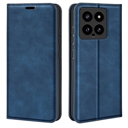 For Xiaomi 14 Retro-skin Magnetic Suction Leather Phone Case(Dark Blue) - 14 Cases by buy2fix | Online Shopping UK | buy2fix