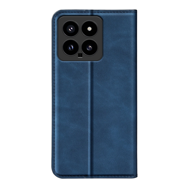 For Xiaomi 14 Retro-skin Magnetic Suction Leather Phone Case(Dark Blue) - 14 Cases by buy2fix | Online Shopping UK | buy2fix