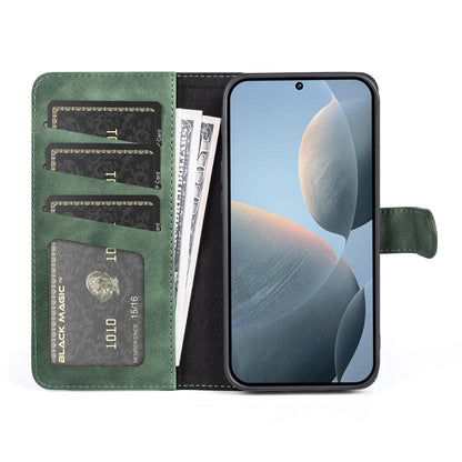 For Xiaomi Redmi K70E Stitching Horizontal Flip Leather Phone Case(Green) - K70E Cases by buy2fix | Online Shopping UK | buy2fix