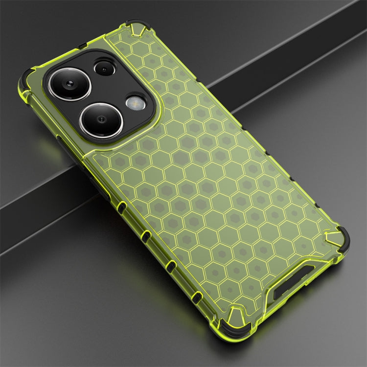 For Redmi Note 13 Pro 4G Shockproof Honeycomb Phone Case(Green) - Note 13 Pro Cases by buy2fix | Online Shopping UK | buy2fix