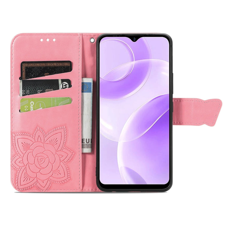 For Ulefone Note 15 Butterfly Love Flower Embossed Leather Phone Case(Pink) - Ulefone Cases by buy2fix | Online Shopping UK | buy2fix