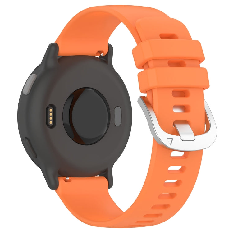 For Garmin Active5 Liquid Glossy Silver Buckle Silicone Watch Band(Orange) - Watch Bands by buy2fix | Online Shopping UK | buy2fix