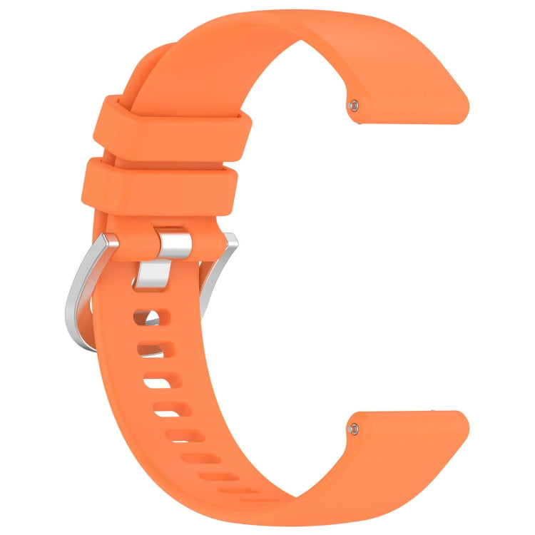 For Garmin Active5 Liquid Glossy Silver Buckle Silicone Watch Band(Orange) - Watch Bands by buy2fix | Online Shopping UK | buy2fix