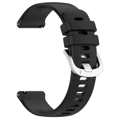 For Garmin Approach S40 Liquid Glossy Silver Buckle Silicone Watch Band(Black) - Watch Bands by buy2fix | Online Shopping UK | buy2fix