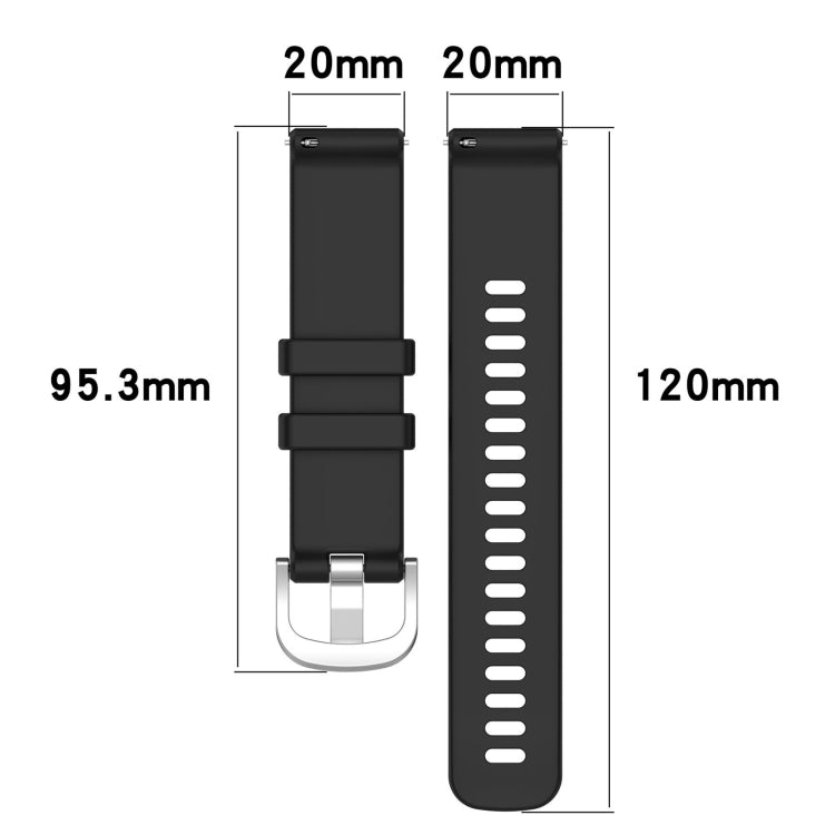 For Garmin Vivomove3 / Garminmove3 Liquid Glossy Silver Buckle Silicone Watch Band(Black) - Watch Bands by buy2fix | Online Shopping UK | buy2fix